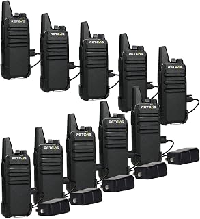Retevis RT22 Business Walkie Talkies, Portable FRS Two-Way Radios (10 Pack) | For K-12, Food Service & Hospitality, Pocket-Friendly Antenna, Loud & Clear Audio, Respond Quickly, 10-Hour Battery, USB-C
