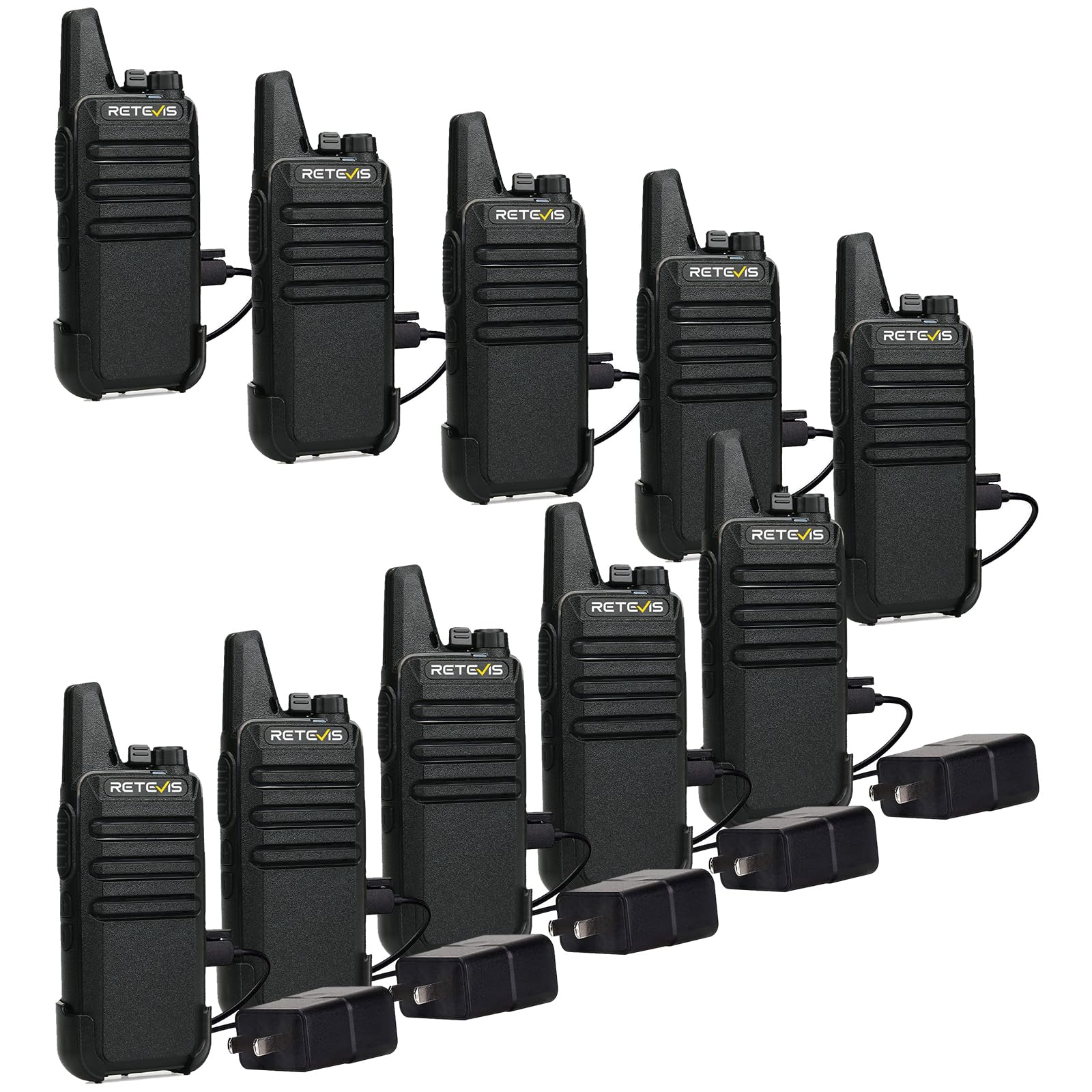 Retevis RT22 Business Walkie Talkies, Portable FRS Two-Way Radios (10 Pack) | Fo