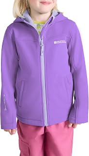 Mountain Warehouse Exodus Children's Softshell Jacket – Waterproof Jacket with Fleece Lining, Windproof, Breathable – Perfect for Trekking, Mountain and Transitional Seasons, Black Camu (01)
