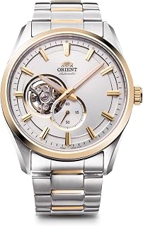Orient Men's Automatic Watch, Mechanical, Silver, White, Semi-Skeleton Dial, 50M Water Resistant, Made in Japan