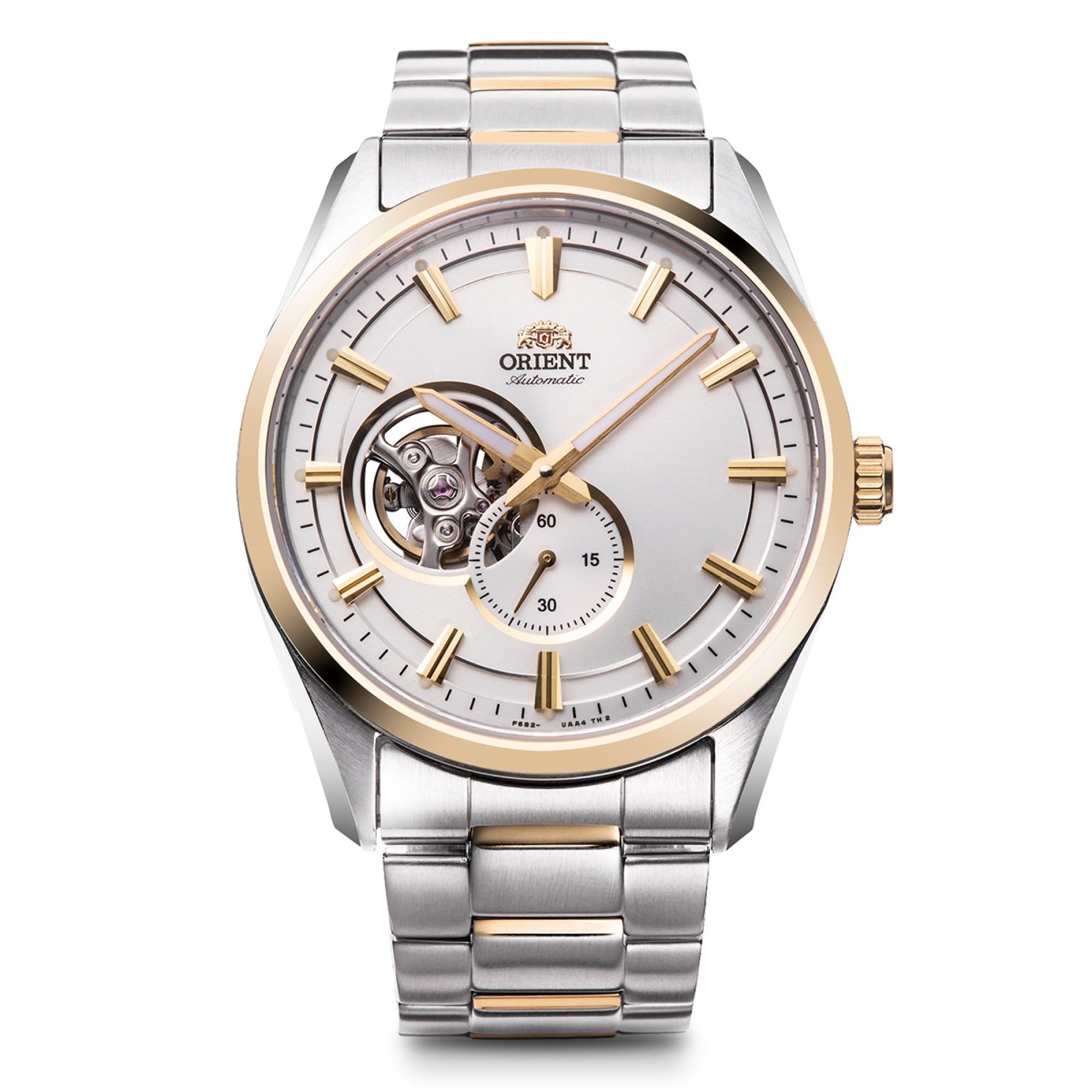 Orient Men's Automatic Watch, Mechanical, Silver, White, Semi-Skeleton Dial, 50M