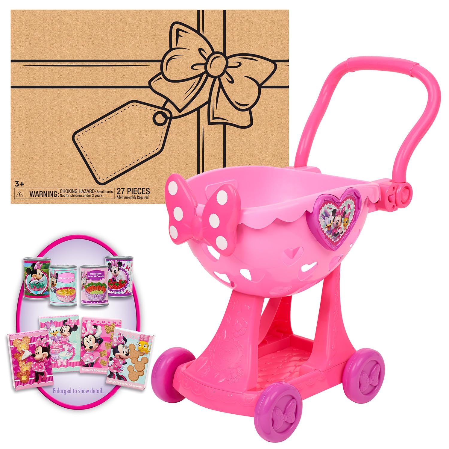 Minnie's Happy Helpers Bowtique Shopping Cart, Officially Licensed Kids Toys for