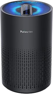 Purivortex Air Purifiers for Bedroom, Covers Up to 880 Sq Ft, PX500 Black | Quiet Air Purifier with HEPA Filter for Pollen, Smoke, Dust, Pet Dander, Odor, Hair, Ozone Free