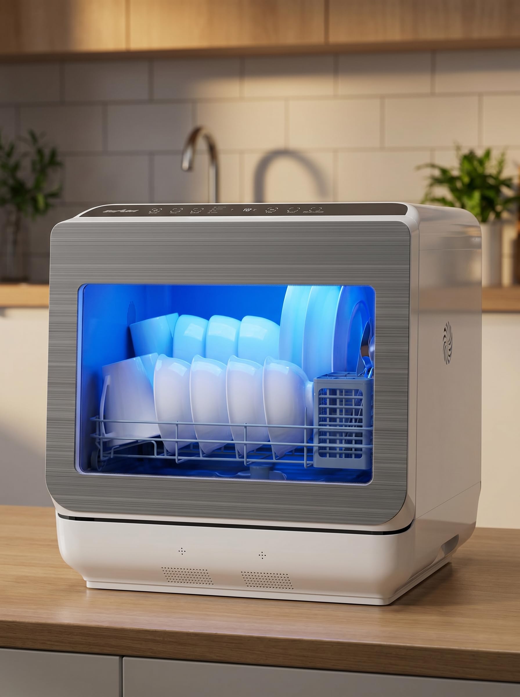 SUNVIVIPRO 18" Portable Countertop Dishwasher with 152OZ Water Tank | 6 Preset M