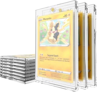 Mcbazel 35PT Magnetic Card Holder 10 Pack, UV Trading Card Protector Case | Fits Standard 2.5 x 3.5 in Raw Cards, Clear Slab Display Case for PKMN, MTG, Sports and Football Collections