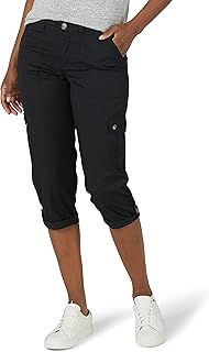 Lee Womens Flex-to-go Mid-Rise Relaxed Fit Cargo Capri PantPants