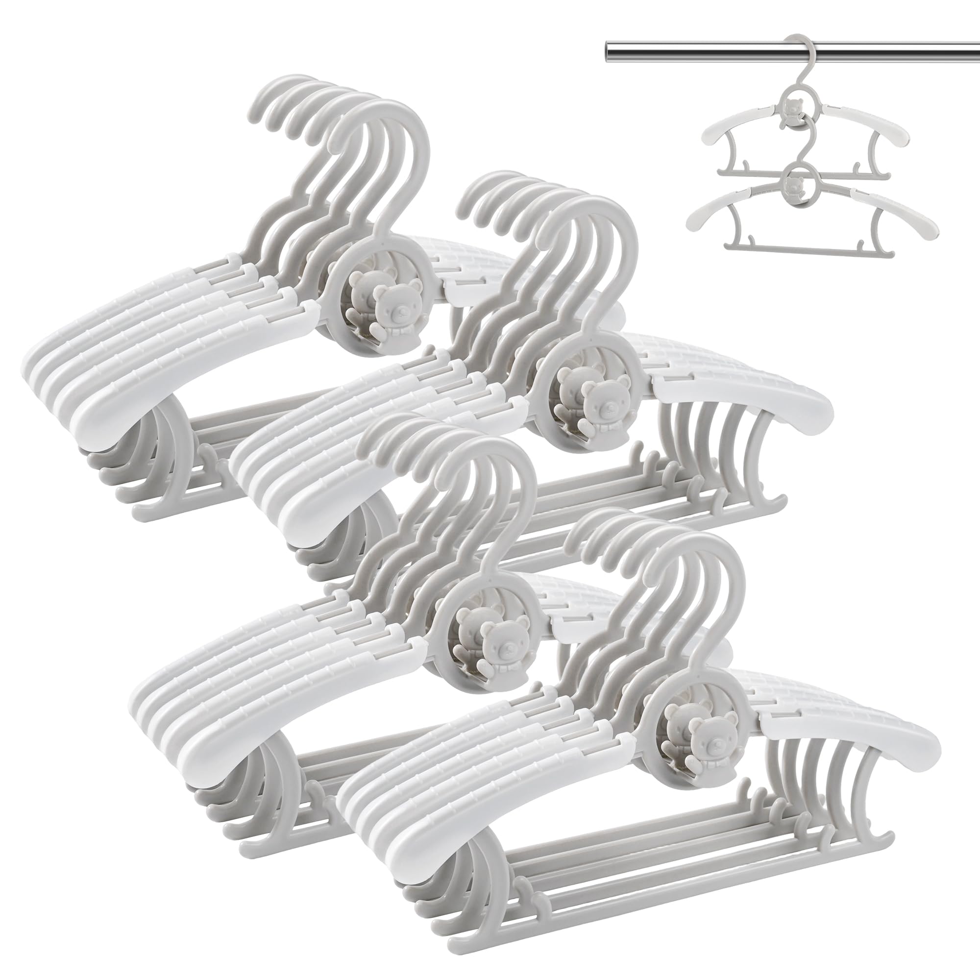 Baby Clothes Hangers 20 Pack, Plastic Kids Hangers Space Saving for Closet