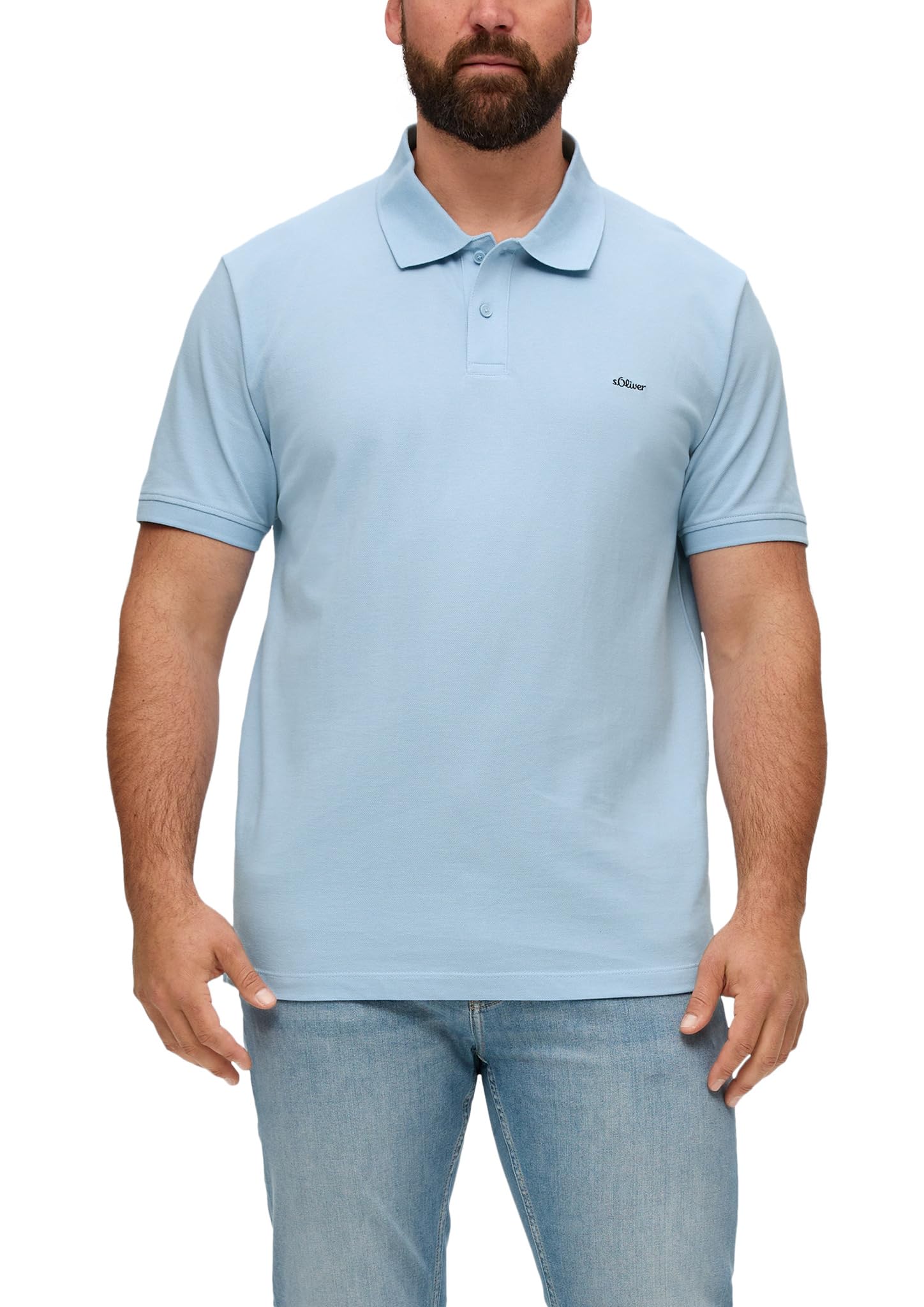s.Oliver Men's Polo Shirt with Detailed Logo
