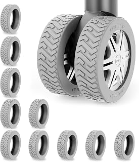 New Trip Set of 10 Caster Covers, Suitcase, Tire Covers, Carrying Case, Wheel Covers, Drop Prevention, Wheel Protection, Noise Reduction, Diameter 2.0 inches (5 cm), Black