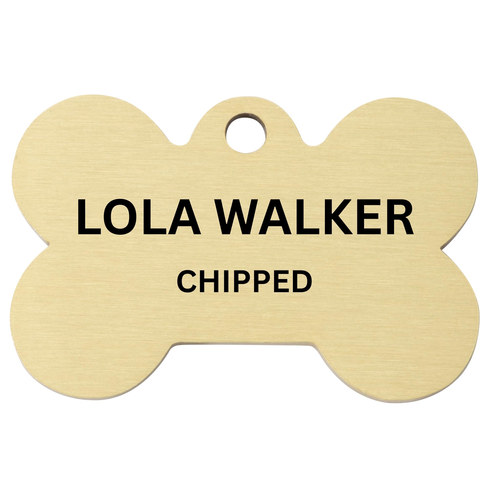 Personalised Dog Tag Engraved – Solid Brass Pet ID Name Tag for Dogs & Cats – Bo