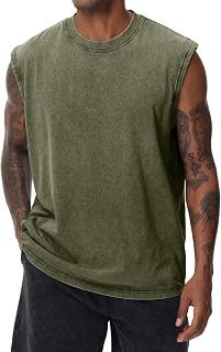 Mens Summer Short Sleeve Sleeveless Fitness Workout Gym Cotton T-Shirt