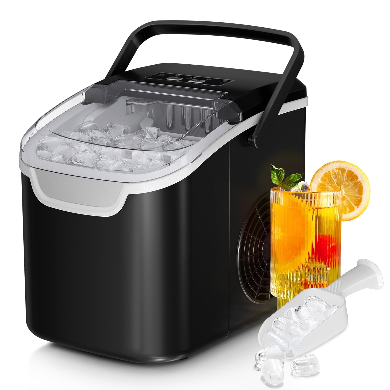 Antarctic Star Countertop Ice Maker Machine, 26Lbs/Day Fastest 6‑Min Ice | 8 bul
