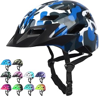 Bavilk Kids Bike Helmet with LED Light for Youth Teen Toddler Boys Girls | Adjustable with Detachable Visor for Age 3-5-8-10-12-14,Safety Certified Multi-Sport for Bicycle Scooter Skateboard