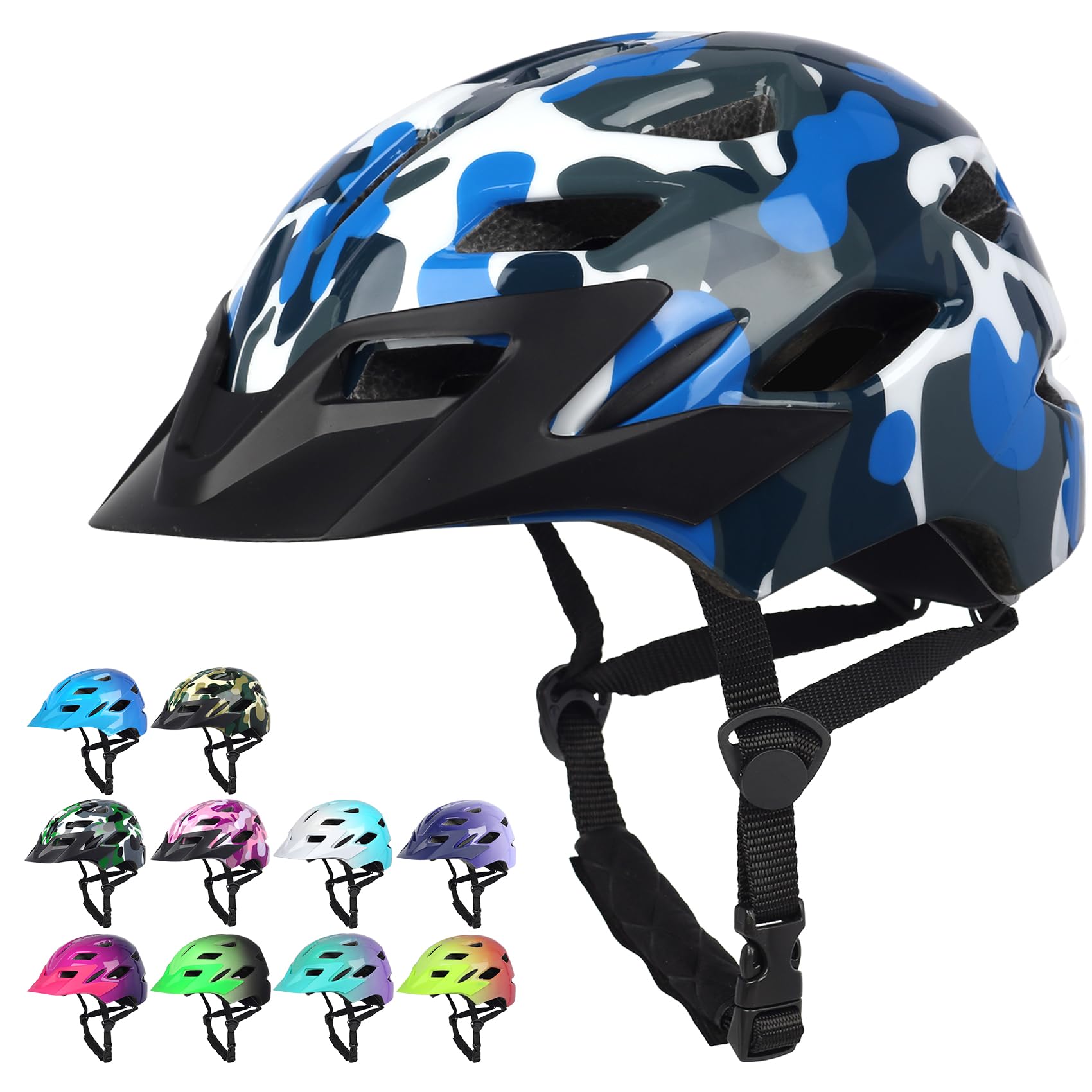 Bavilk Kids Bike Helmet with LED Light for Youth Teen Toddler Boys Girls | Adjus