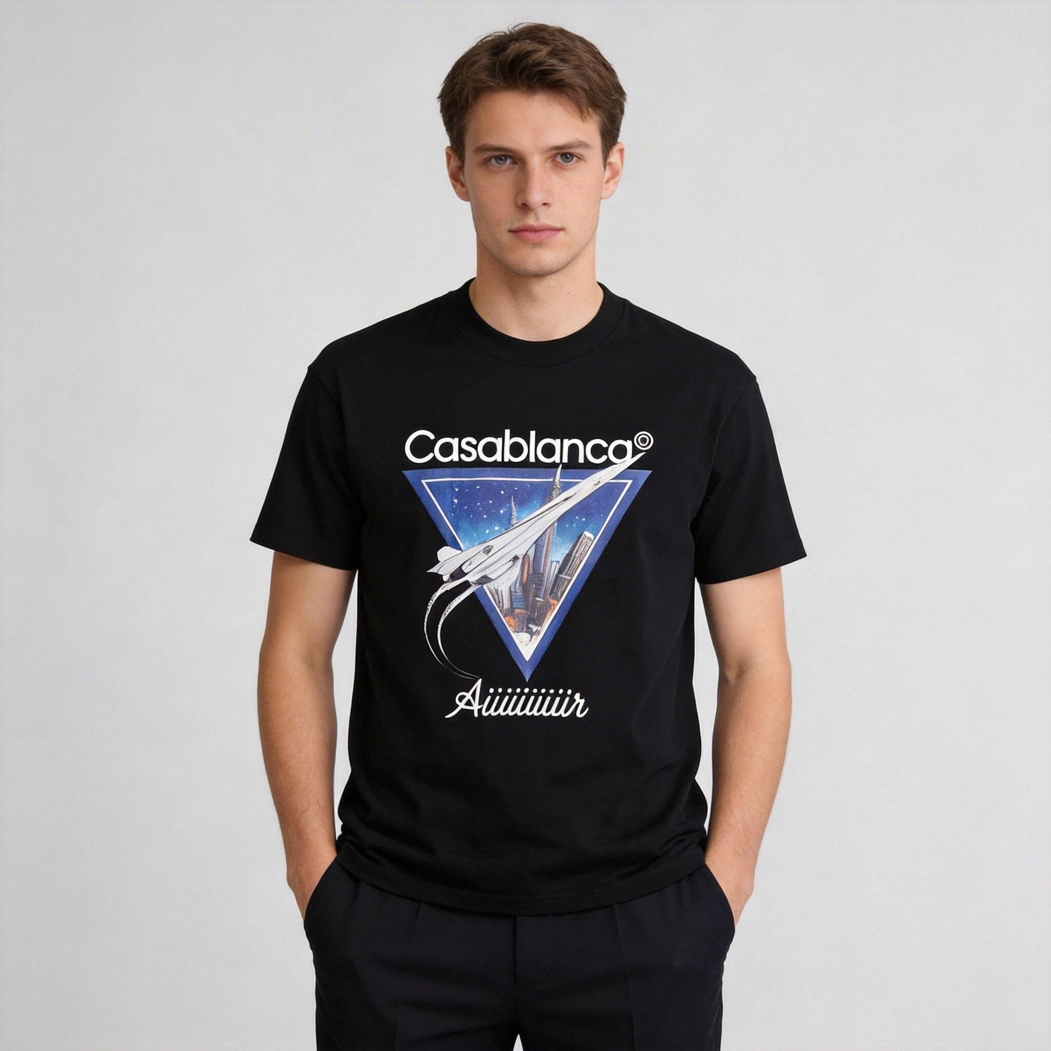 Mens Graphic Casual Short Sleeve Round Neck T Shirts Retro City Print Tops for S