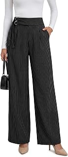 ANRABESS Womens Buckle Dress Pants with Pockets