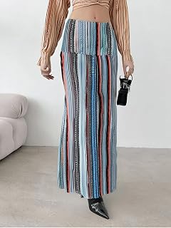 Boho Long Skirt for Women High Waist Floral Print Long Skirt Black Flowy Casual Summer Beach Holiday Lightweight Long Skirt