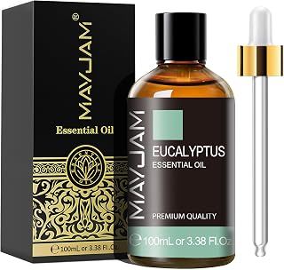 MAYJAM Eucalyptus Essential Oil 100ML - Premium Diffuser Oil | with Glass Dropper, Long Lasting Aroma, for Diffuser, Aromatherapy, Massage, Candle and Soap Making, Bedroom, Office