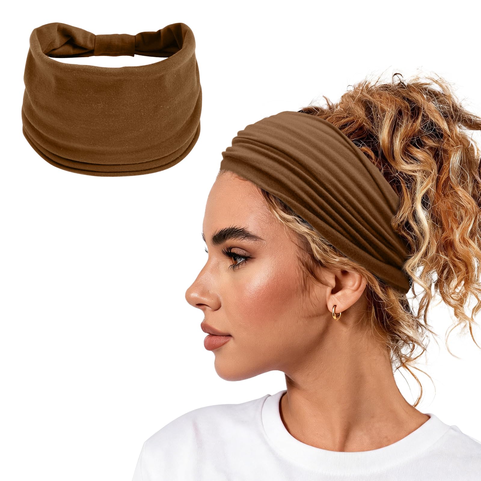 1 Pack Women Headbands Wide African Stylish Headband Thick Hair Big Turban Headb