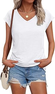 AUTOMET v neck tops for women spring summer fall teacher work business dressy casual basic tops boho trendy