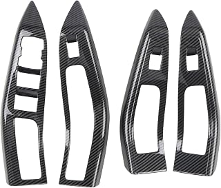 CARTRIMHOME Door Window Switch Panel Covers for Ford Puma 2019–2023 | Right-Hand Drive, 4-Piece, Carbon Fibre Effect, Armrest Trim