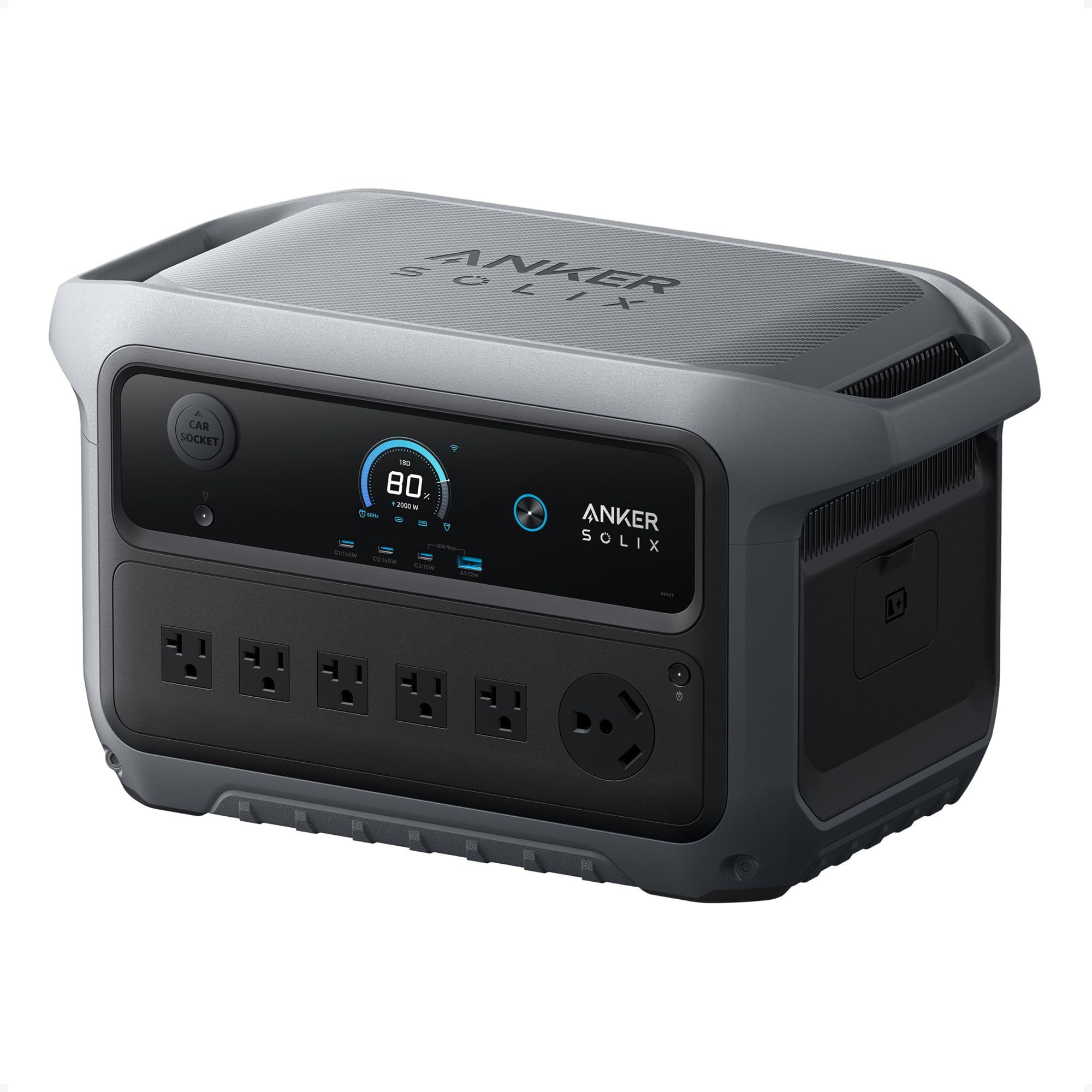 Anker SOLIX C2000 Gen 2 Portable Power Station, 2,048Wh, 2,400W, Camping | 2,048