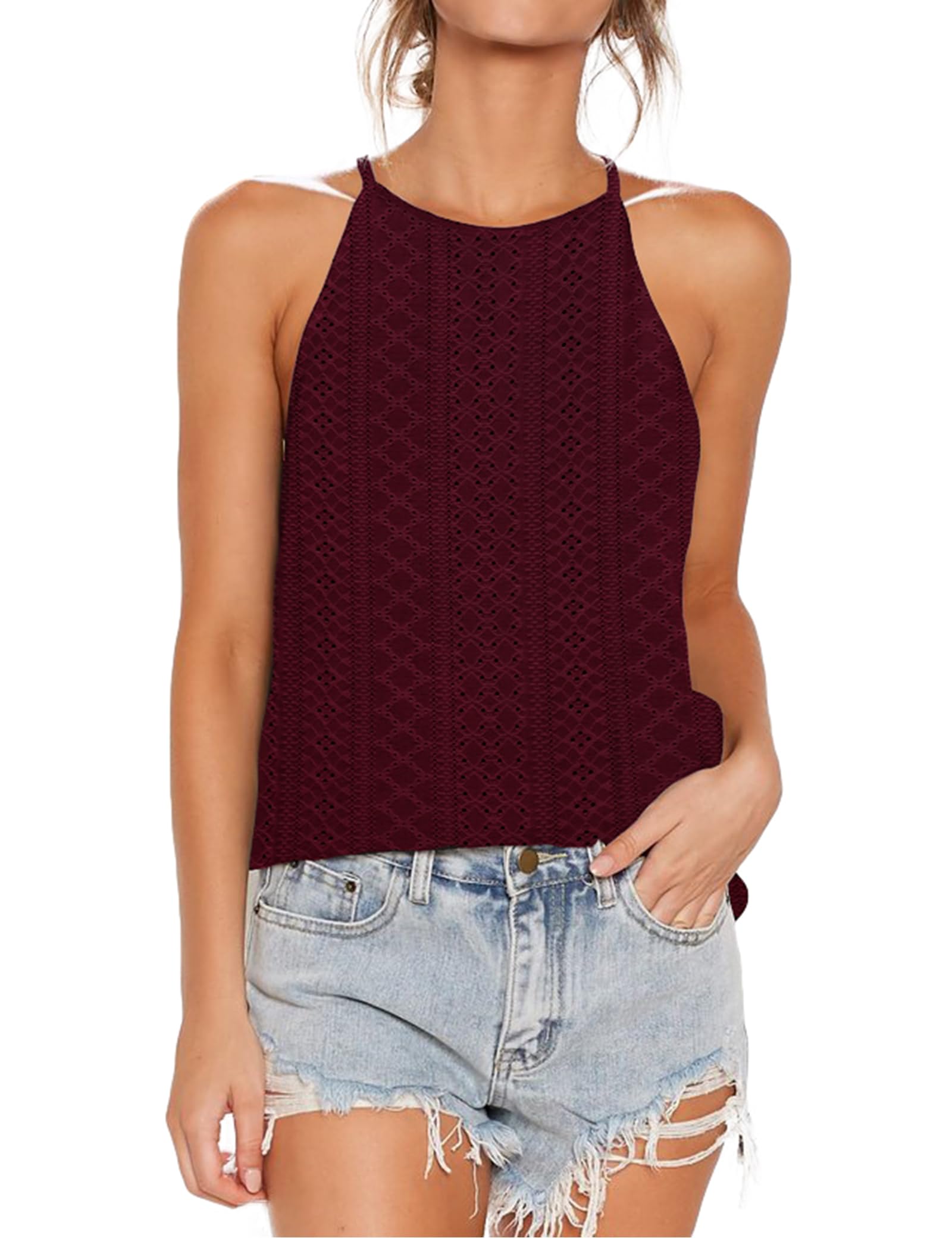 LouKeith Womens Tank Tops Casual Flowy Printed Vest Shirts Sleeveless Cotton Sof