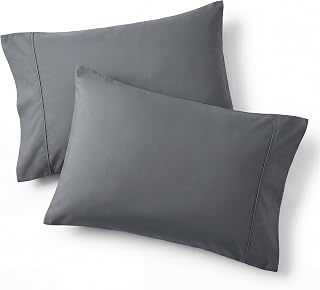 Bedsure Pillow Cases Queen Set of 2 - Dark Grey Double Brushed Microfiber Pillowcases 2 Pack, Super Soft Cooling Pillow Case Covers with Envelope Closure for Kids, Wrinkle, Fade Resistant, 20”x30“