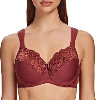 MELENECA - Full Cup Bra with Lace Underwire for Women