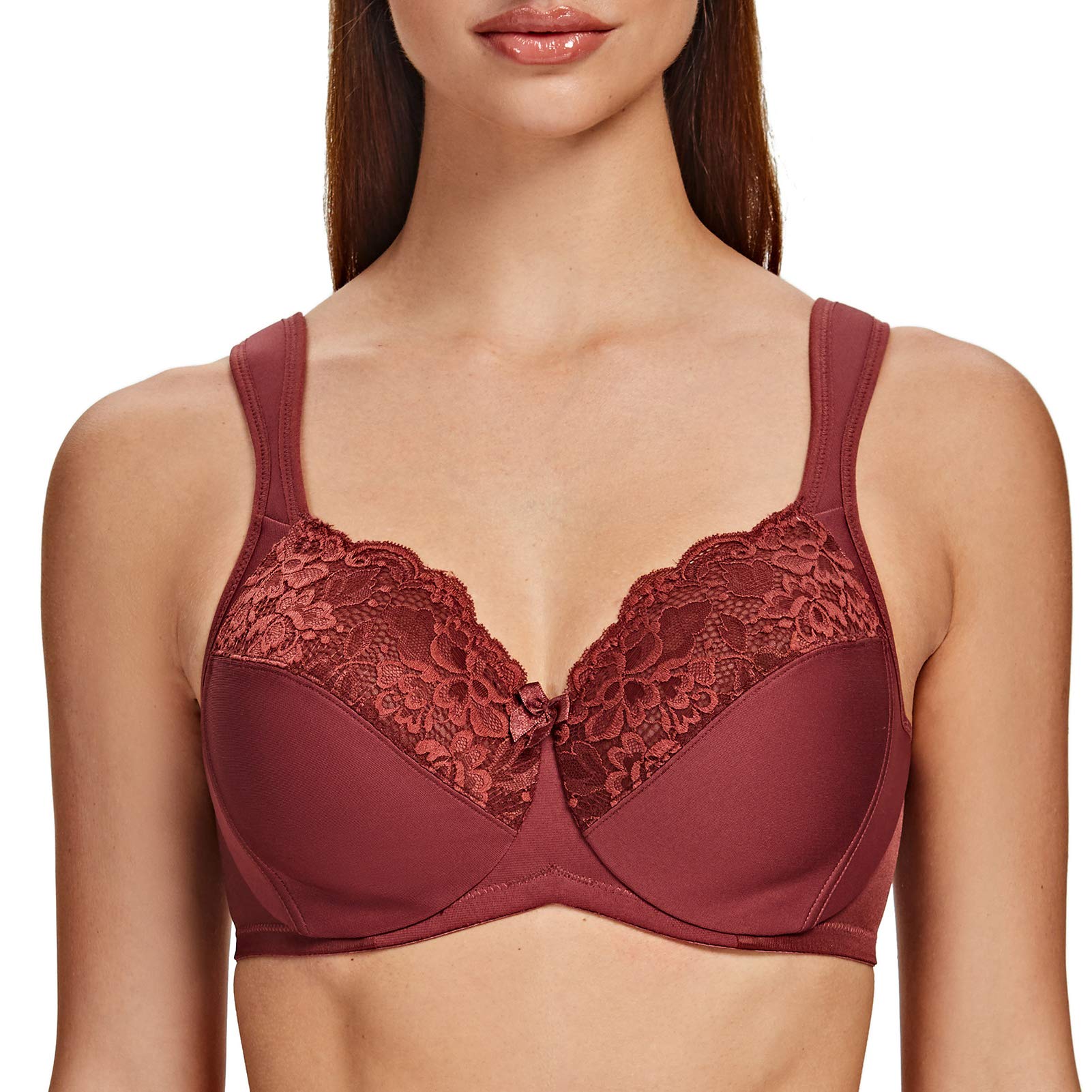 MELENECA - Full Cup Bra with Lace Underwire for Women