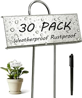 Bamworld Plant Labels for Garden – Durable Plant Tags and Garden Signs – Ideal Greenhouse Accessories & Plant Stakes Outdoor – Weather Resistant, 30-Pack
