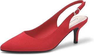 Greatonu Pointed Sandals, Slingback, Kitten Heel, Pointed Toe, Pumps