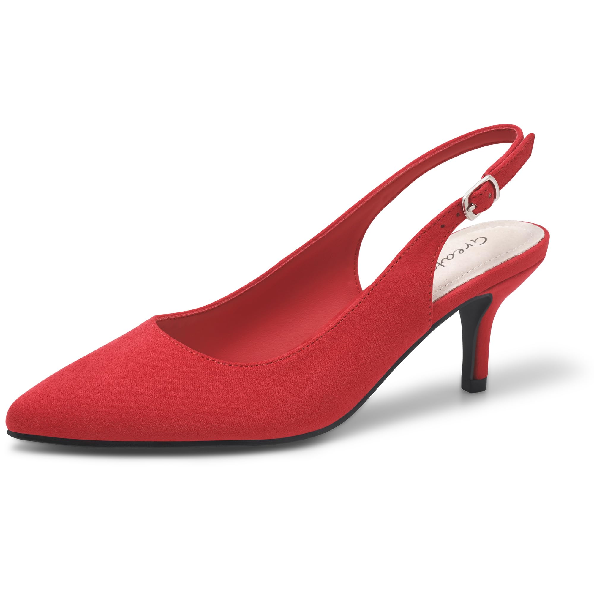 Greatonu Pointed Sandals, Slingback, Kitten Heel, Pointed Toe, Pumps