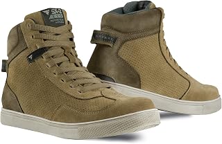 SHIMA SX-2 EVO Men's Motorcycle Boots – Leather Motorcycle Shoes, Breathable, Reinforced with Ankle Support, Non-Slip Sole, Gear Pad (Brown, 44)