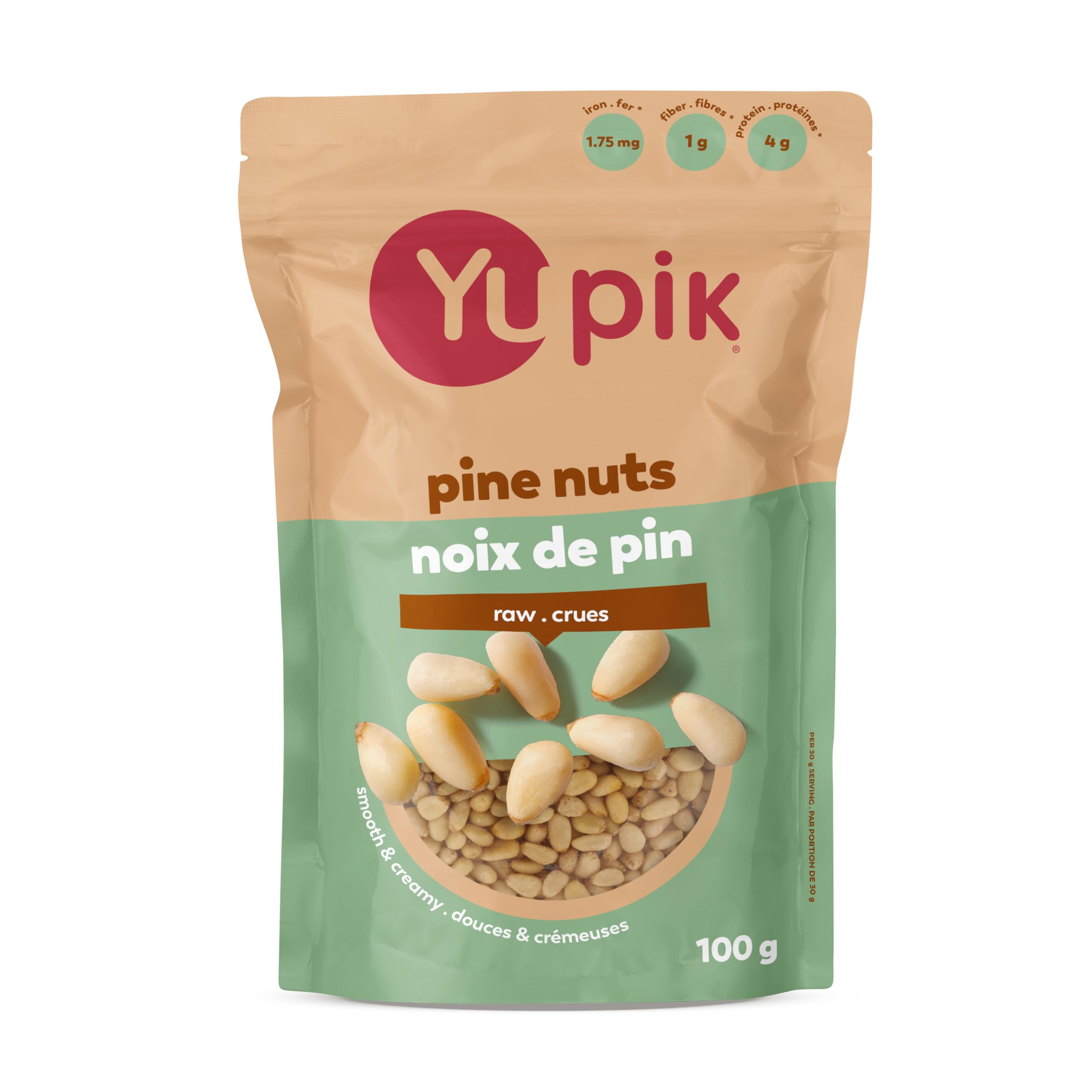 Yupik Pine Nuts, 100 g, Gluten-Free, Kosher, Smooth & Creamy Pine Kernels, Raw N