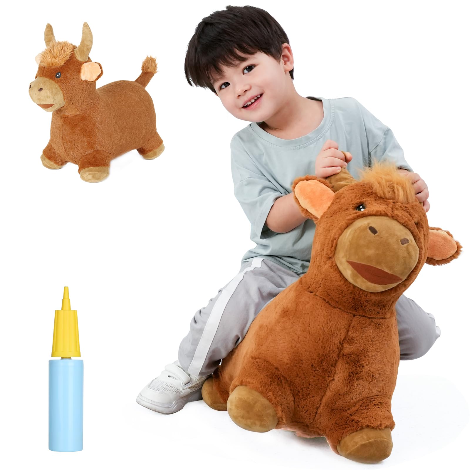 INPANY Bouncy Horse, Plush Bull Hoppers Toys for 2-5 Kids, Indoor & Outdoor | So