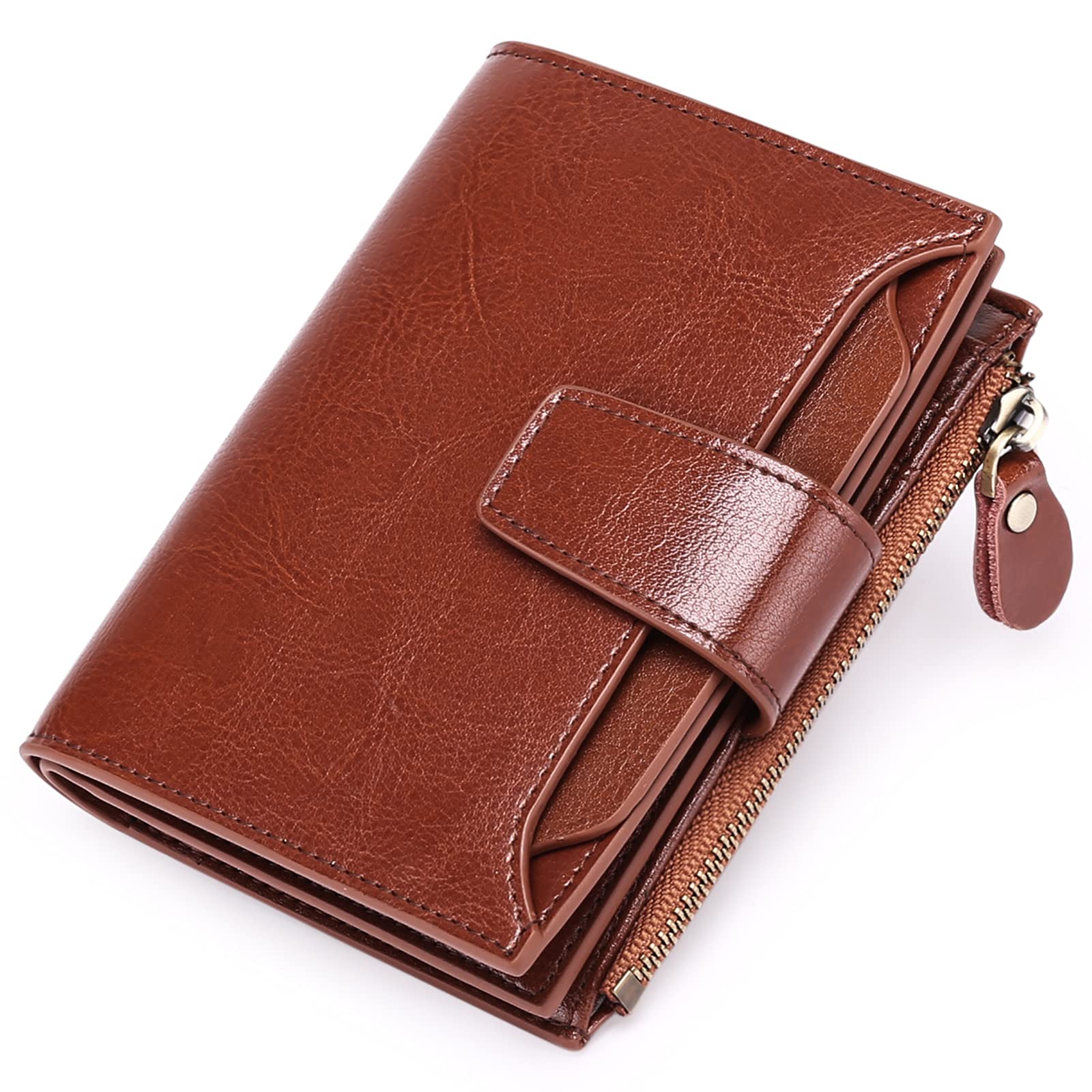 SENDEFN Women's Small Purse Vegan Leather with 14 Card Slots RFID Blocking with 