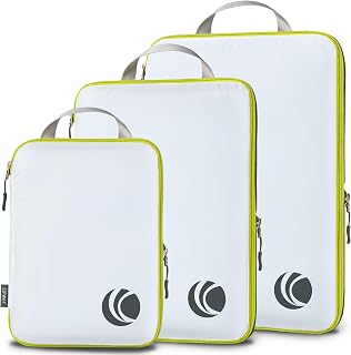 Cipway Compression Packing Cubes, Ultralight Luggage Organizer Bags, Travel Essentials for Carry on Suitcase (3 Piece,White)