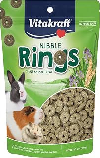 Vitakraft Nibble Rings Small Animal Treat 10.6 oz. | Crispy Crunchy Texture, Fruit & Vegetable Flavor, Foraging Snack, Wholesome Small Animal Treat, 10.6 oz Pack