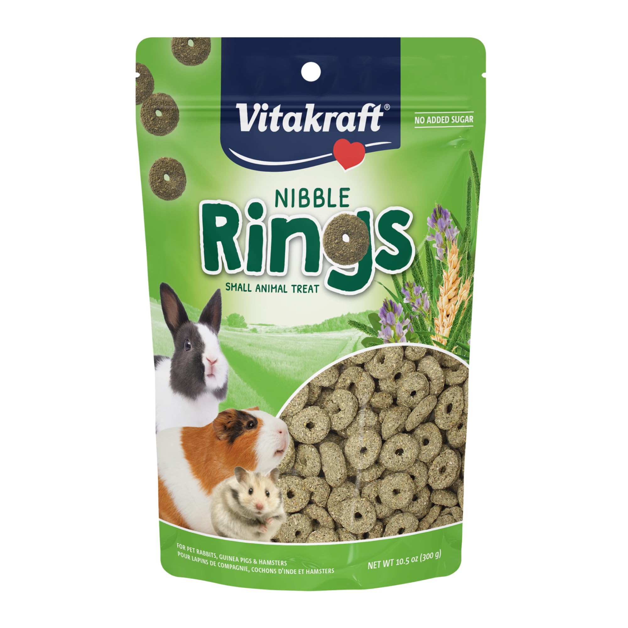Vitakraft Nibble Rings Small Animal Treat 10.6 oz. | Crispy Crunchy Texture, Fru