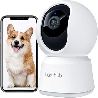 360° View 2K Pet Camera P2 with App, Indoor Security Camera, Baby Monitor | Pan/Tilt, Auto Tracking, AI Human/Motion/Sound Detection, Night Vision, 2-Way Audio, Custom Zones, Timer Cruise, Sleep Mode