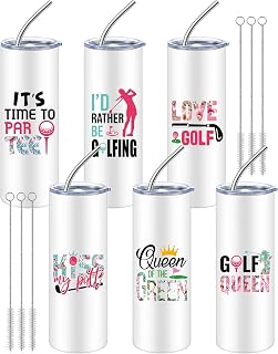 Skylety 6 Sets Golf Gifts for Women 20oz Stainless Steel Tumbler with Lid