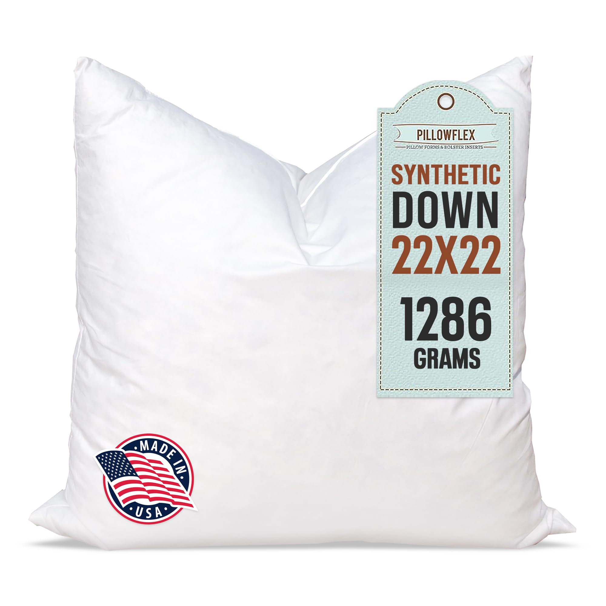 Pillowflex Synthetic Down Pillow Insert 22x22 in - Karate Chop Pillow | Large Sq