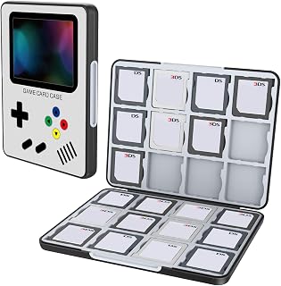 HEIYING 3DS Card Case with 24 Precise Slots for DS 2DS 3DS Game Cards | Portable Game Cards Case, Hard ABS Shell with Soft Silicone Lining, Precise Card Slots,Magnetic Closure for Easy Access