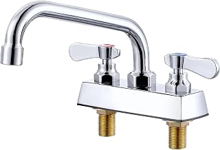 iVIGA Utility Laundry Sink Faucet,Laundry Room Faucets for Utility Sink 4 inch Center,8" Swivel Spout Laundry Tub Faucet with Hose Thread,Brass Construction Chrome Polished, for Bar Garden,Garage,RV