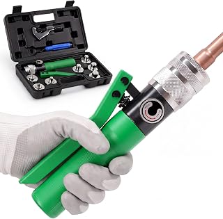 Growlush HVAC Hydraulic Swaging Tool Kit & Tube Expander, 3/8" to 1-1/8" OD | HVAC Copper Pipe Tube Expander with Tube Cutter and Deburring Tool, Air Conditioning Pipe Expansion Kit
