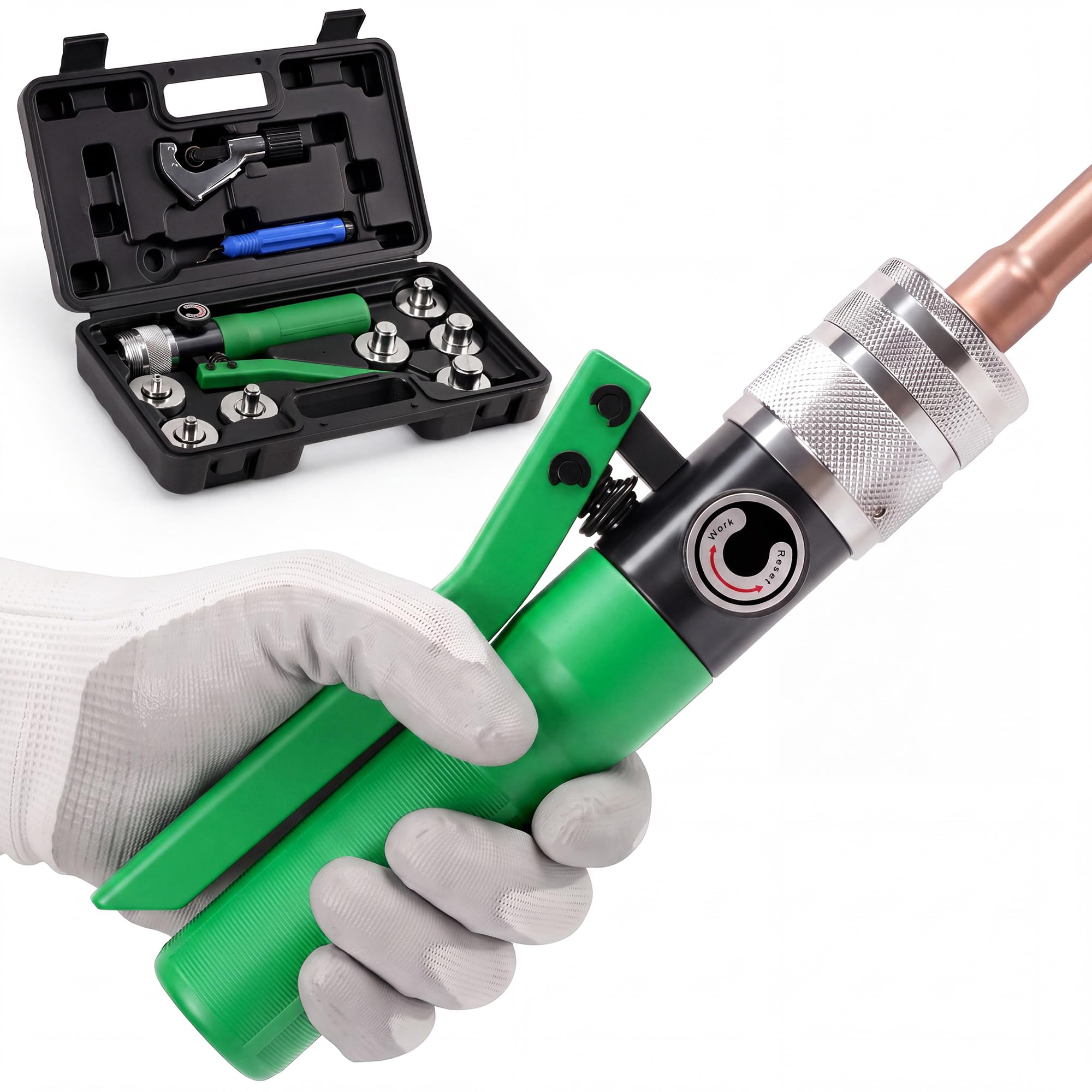 Growlush HVAC Hydraulic Swaging Tool Kit & Tube Expander, 3/8" to 1-1/8" OD | HV