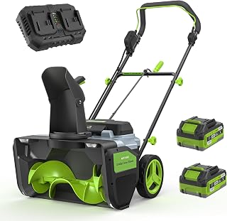 ETOOLAB 40V Cordless Snow Blower 20" Snow Thrower for Driveway/Patio | 20 in Width, 12 in Depth, up to 25 ft Throw, 180° Chute, 2500 RPM Brushless Motor, Dual 4.0Ah Batteries, Foldable Storage