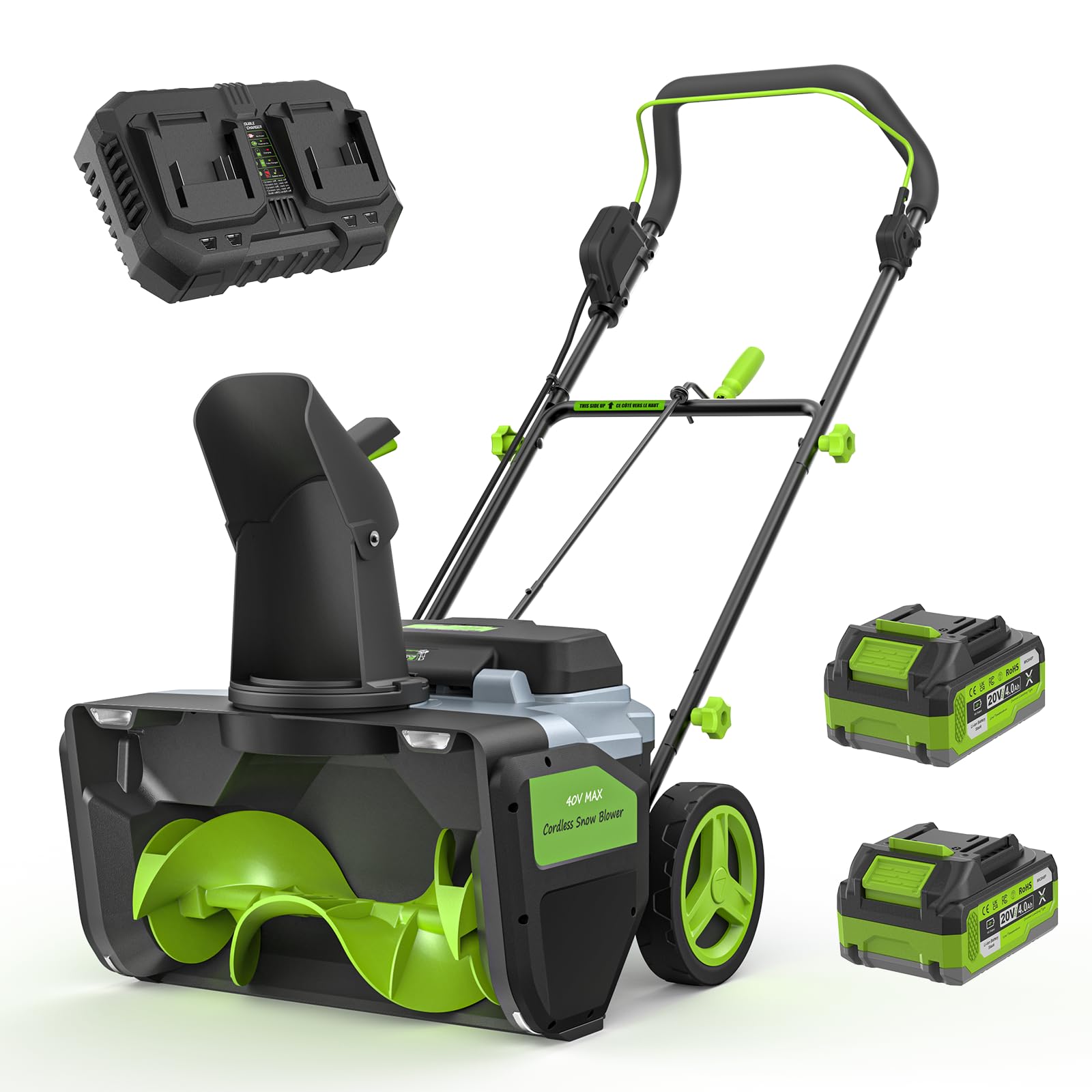 ETOOLAB 40V Cordless Snow Blower 20" Snow Thrower for Driveway/Patio | 20 in Wid