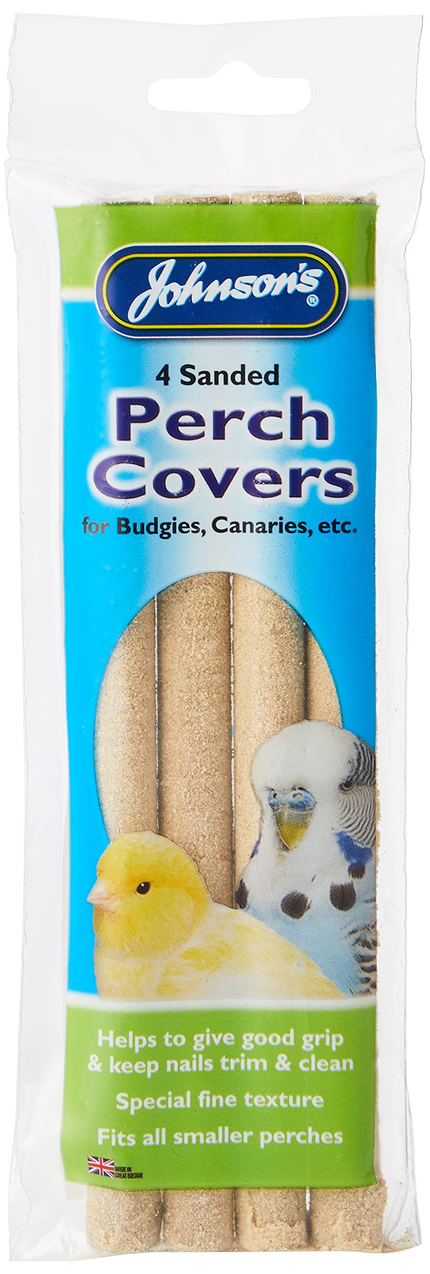 Johnsons Veterinary Products M080 Perch Covers for Budgies, Canaries, 4 Sanded C